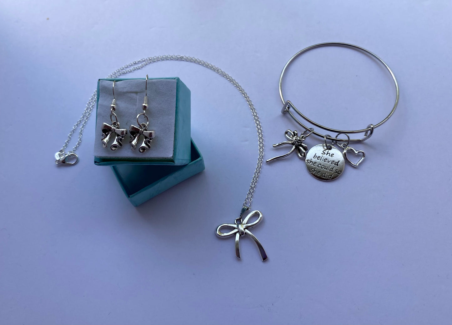 Necklace, earrings, and bangle bracelet set Glamorous Charmz