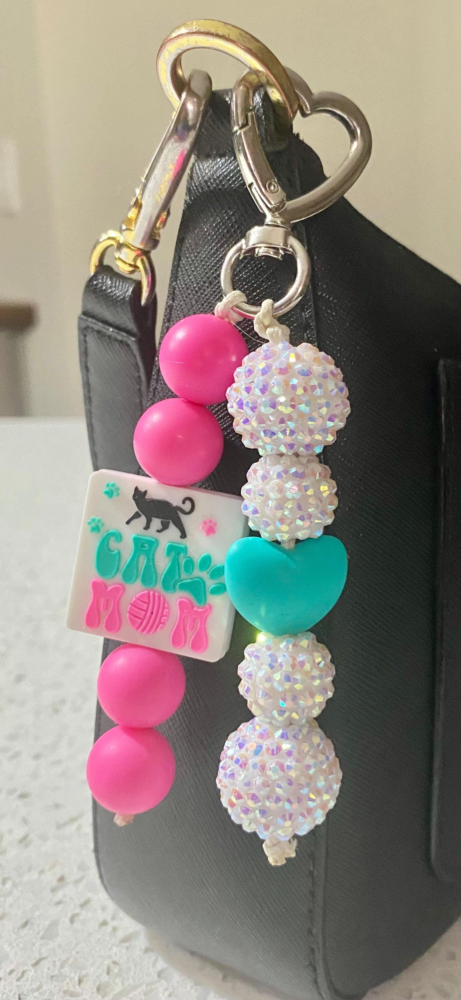 Handcrafted Beaded Double Bag Charms / Purse Charms Glamorous Charmz