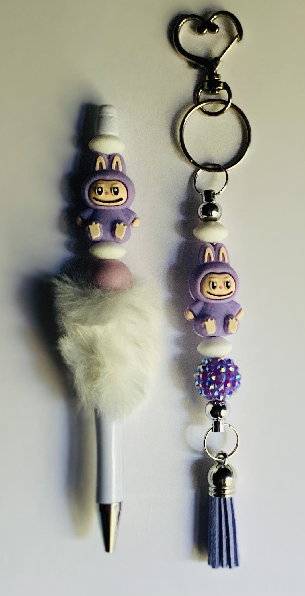 Labubu ink pen and keychain / bag charm set Glamorous Charmz
