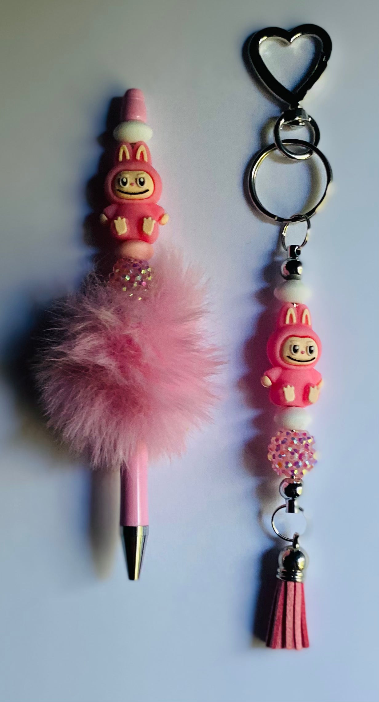 Labubu ink pen and keychain / bag charm set Glamorous Charmz